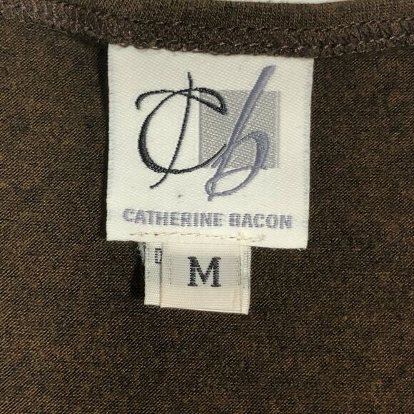 CATHERINE BACON Womens Size Medium Brown Bell Sleeve Jersey Stretch Comfort Top - Picture 7 of 9